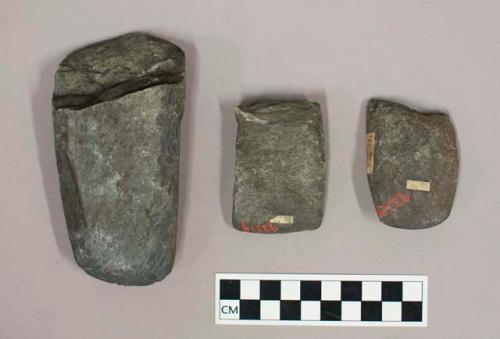 Ground stone adzes, and adze fragments