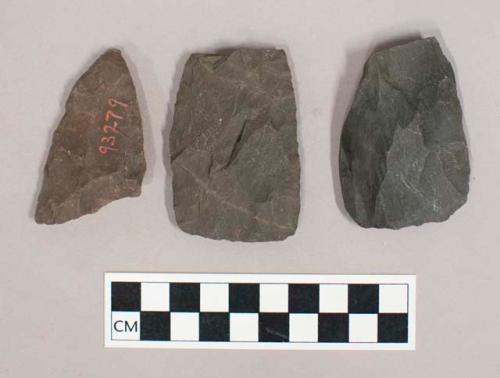 Chipped stone biface fragments