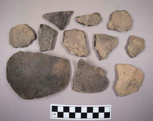 Sherds and 1 flint