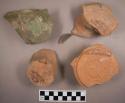 Miscellaneous sherds. from the bases of probable flower pots. all have leakage