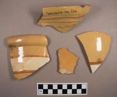 Miscellaneous sherds. with different yellow glazes.