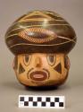 Ceramic jar, human effigy head