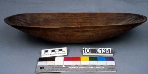 Wooden bowl or dish used for serving food.