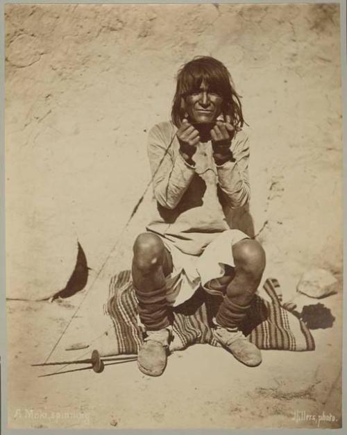 Hopi man spinning