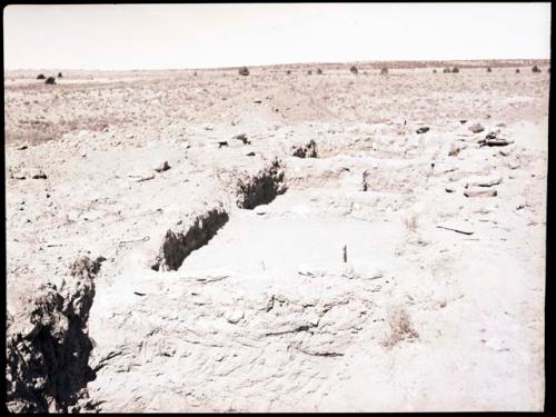 Trench, looking north, Rooms 22 through 28