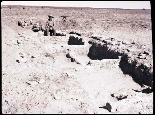 Gibson Namoki excavating Room 27, also showing rooms 28, 29,24, 23, 22