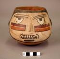 Trophy? head bowl with polychrome painting and modelled ears and nose