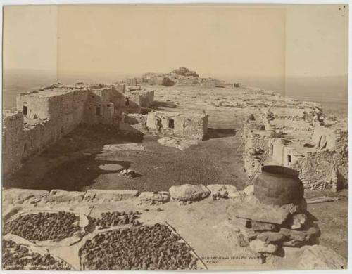 View of Walpi and Shechumavi pueblos fromTewa rooftop