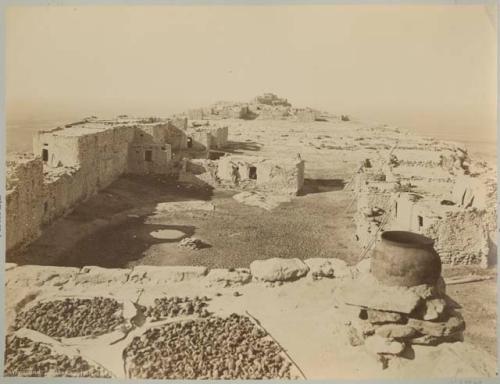 View of Walpi and Shechumavi pueblos fromTewa rooftop