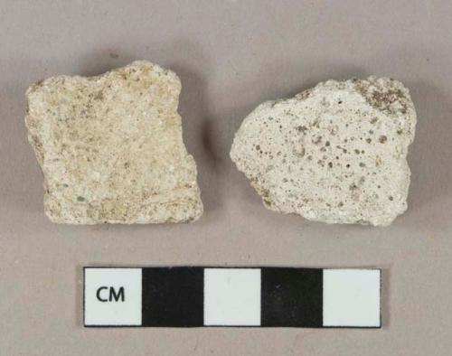 White mortar fragments