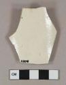 White undecorated salt glazed stoneware vessel body fragment, light buff paste