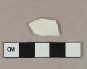 White undecorated milk glass vessel body fragment