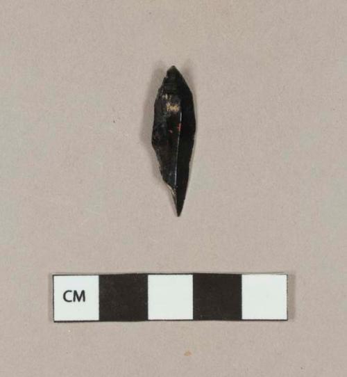 Obsidian bladelet; pointed