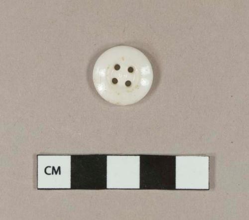 White porcelain four-hole prosser button