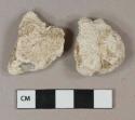 White mortar fragments