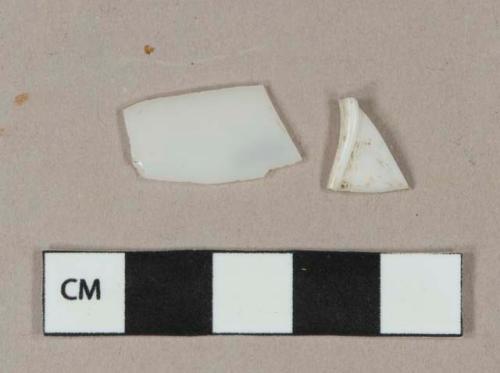 White undecorated milk glass fragments