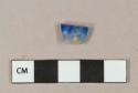 Cobalt lead glazed and gray salt-glazed stoneware vessel body fragment, gray paste