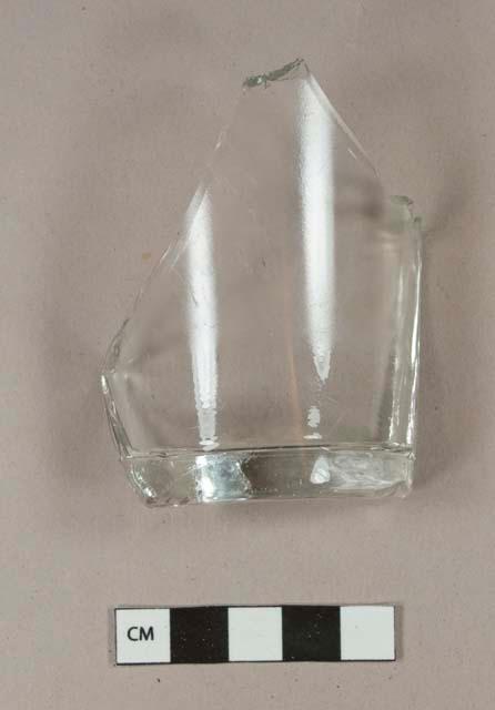 Aqua glass tumbler base fragment