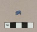 Blue bottle glass fragment molded with possible diamond pattern