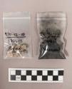Charcoal sample and bone fragments