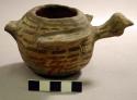 Polychrome pottery bird bowl