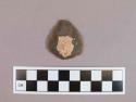 Flint scraper, brown colored stone, contains cortex