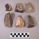 Flint cores, including grey, brown and reddish brown colored stone, some contain cortex
