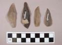 Flint blades, including brown, grey and tan colored stone