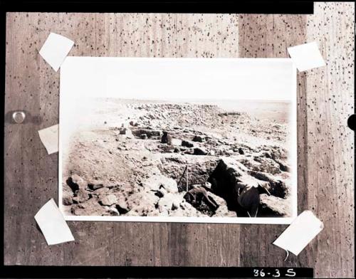 Row of excavated rooms (only a slide negative)