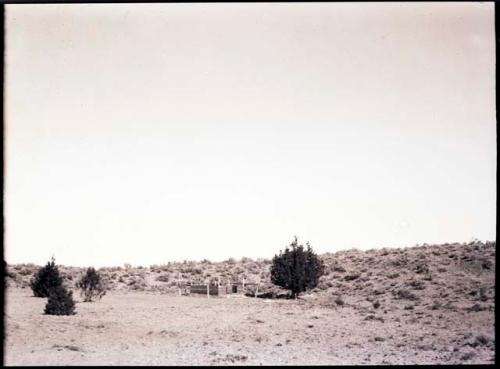 Cosgrove tent, without canvas, from a distance