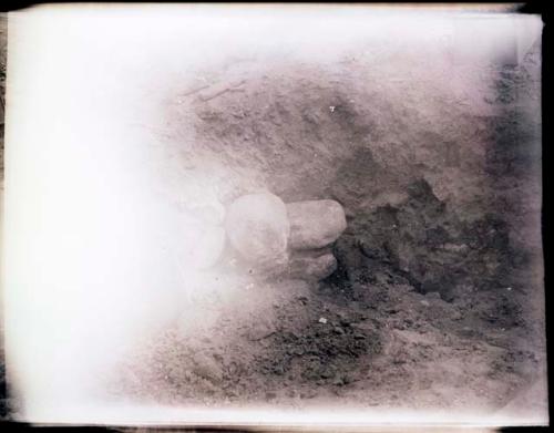 Stones on ground. Light-struck