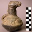 Animal (llama?) effigy vessel - black ware
