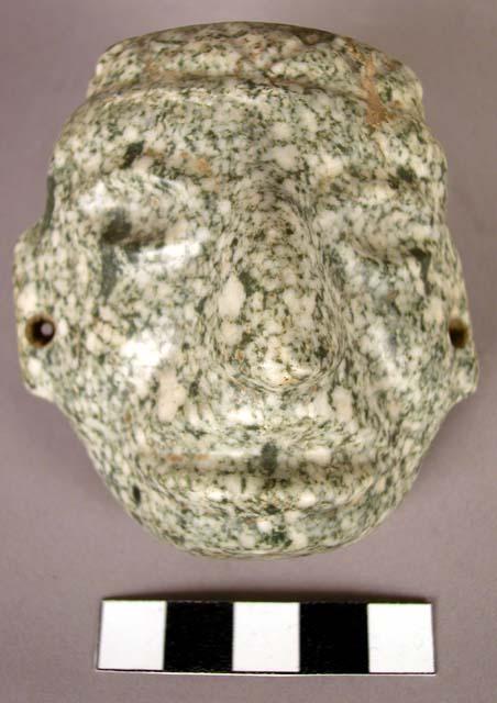 1 white-green stone head (3" x 2 1/2") FAKE