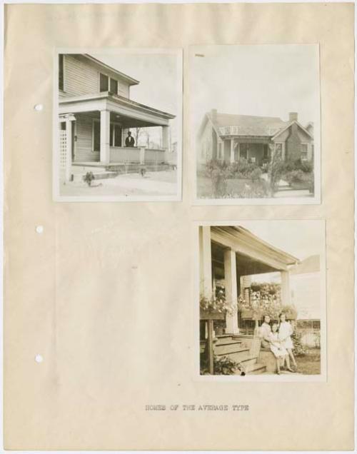 Photographs (3) of typical homes of subjects