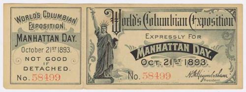 Ticket to World's Columbian Exposition