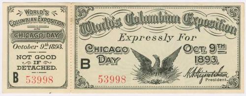 Ticket to World's Columbian Exposition