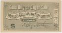 Ticket to World's Columbian Exposition