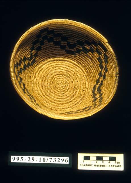 Cylindrical coiled basket (A) with lid (B)