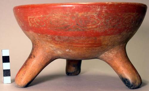 Tripod bowl with painted decoration