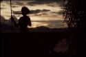 Silhouette of Dani man - New Guinea
