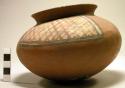 Ceramic bowl, flaring rim, polychrome exterior, rounded base