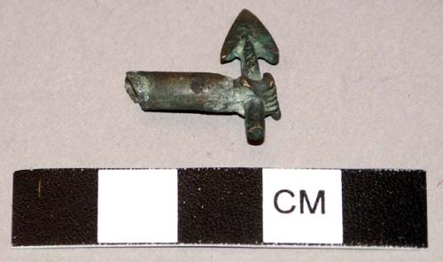 Bronze hand with arrow