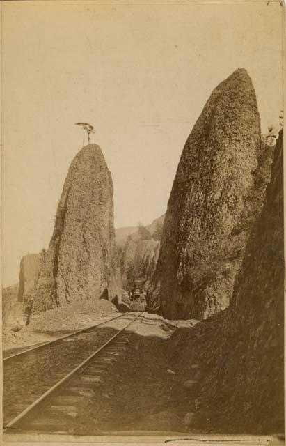 Train passing through The Needles