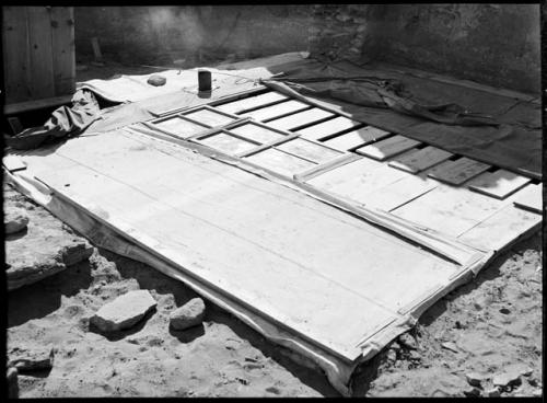 Roof of room 788 "during hibernation."  Note skylight and stovepipe.