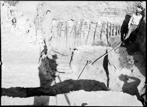 Room 788, excavating roof and turret, looking north.