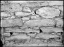 Room 471, south wall. Masonry study. Coursed masonry section of wall.