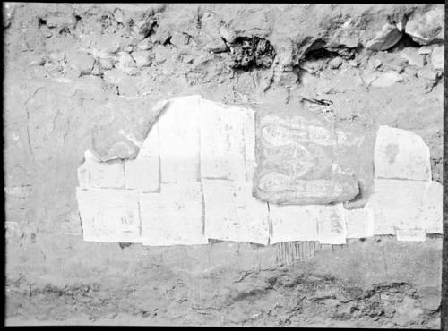 Room 788, west wall, design 5, stripping operation, following 38-198, more muslin stripped.