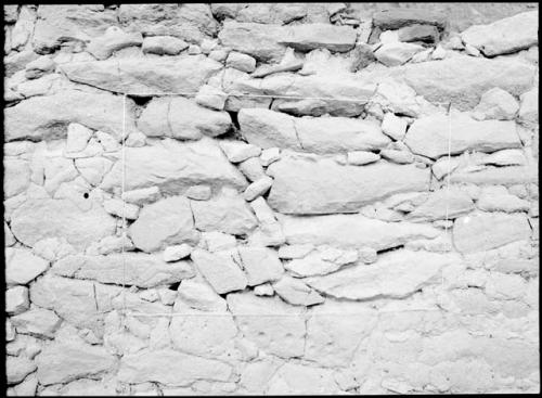 Kiva C-D, 1935 trench, east wall.  Masonry study.