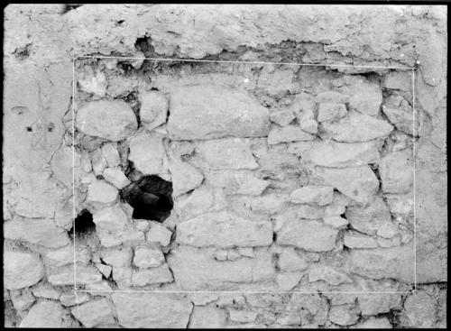 Kiva, test 14, room 5, east end.  Masonry study.