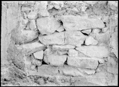 Kiva, test 14, room 4, east wall.  Masonry study.